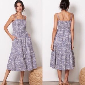 Evereve Talia Squareneck Strap Floral Maxi XSmall